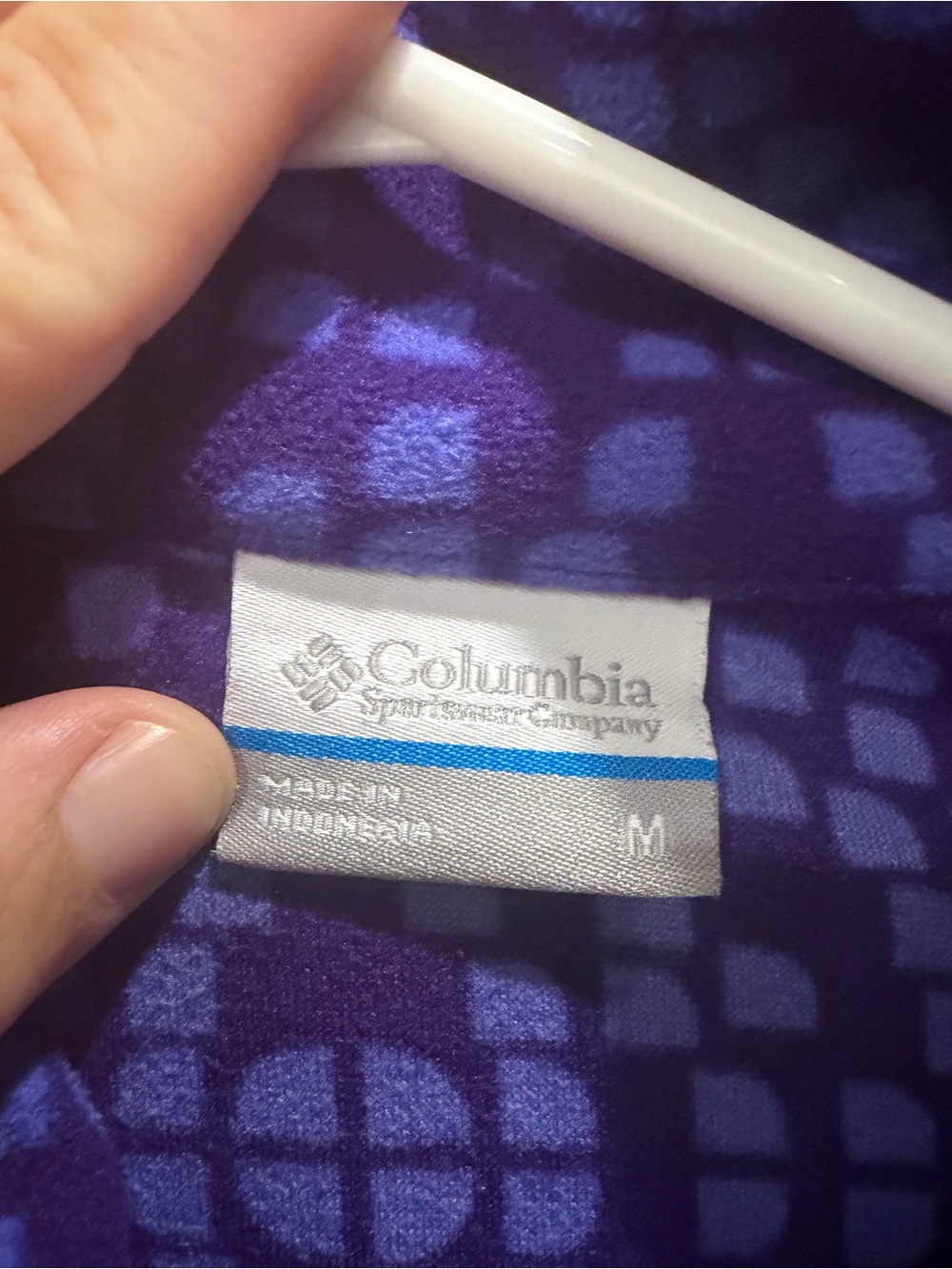 Columbia Women's Purple Geometric Full-Zip Fleece Jacket - Picture 2 of 2
